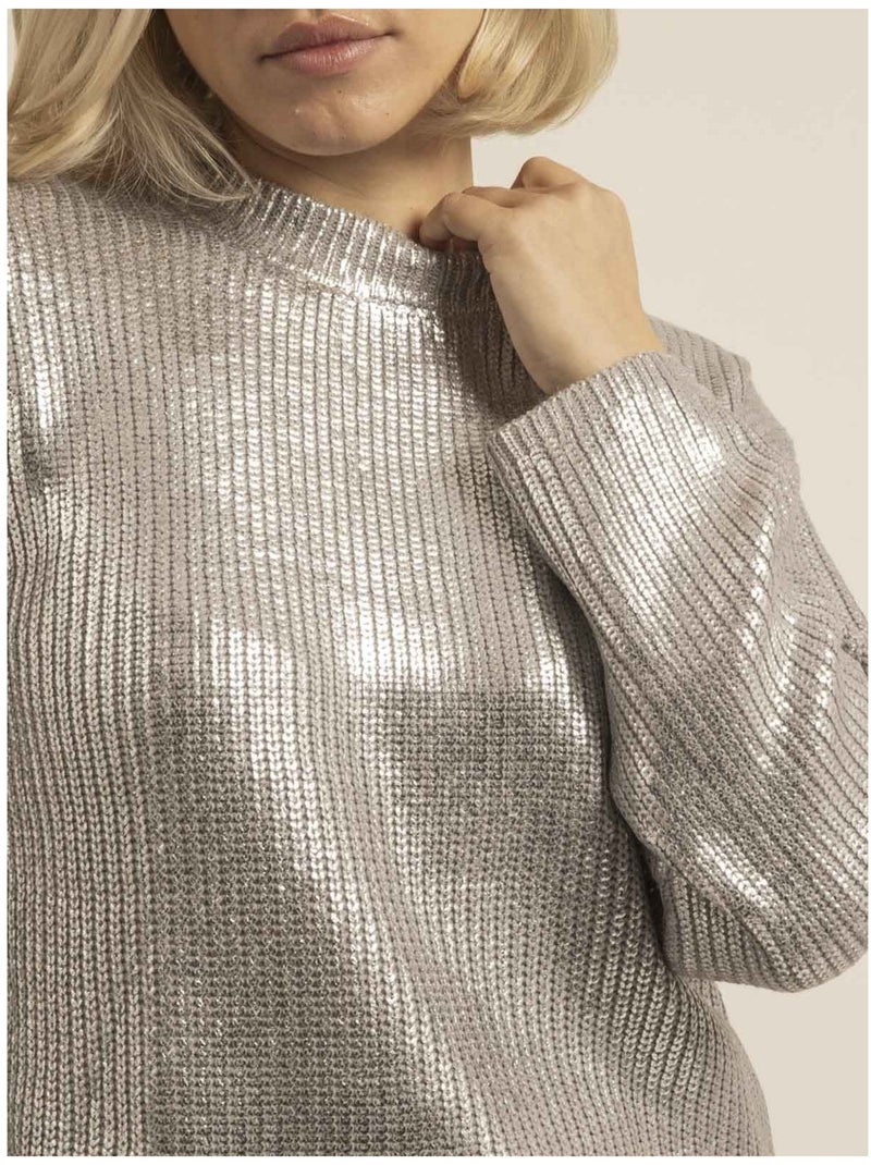 Pull aspect métalisé ketura Argent - Kiabi