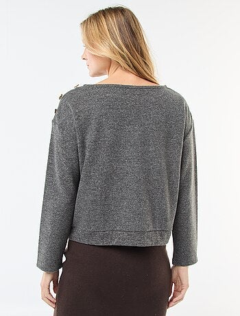Pull avec boutons fantaisies dorés à l'épaule