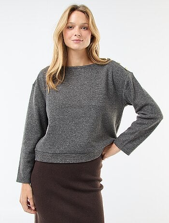 Pull avec boutons fantaisies dorés à l'épaule