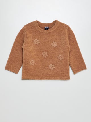 Pull avec broderie fleurie