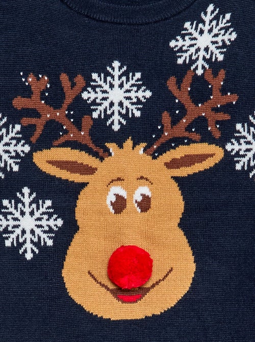 Pull avec 'cerf' imprimé  + pompon - Kiabi