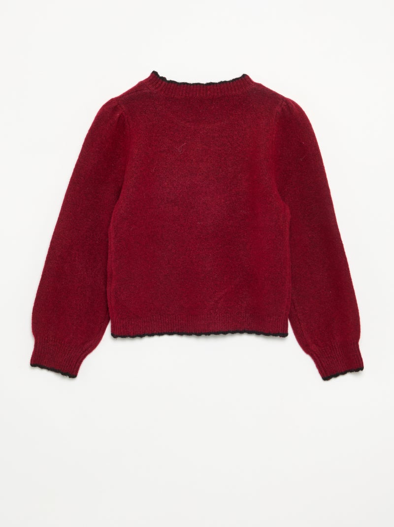 Pull avec 'Cœurs' devant Rouge - Kiabi