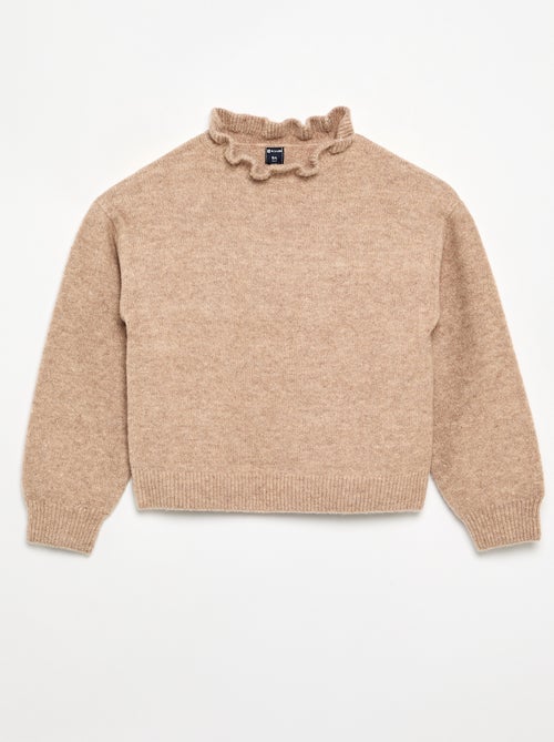 Pull avec col montant ondulé - Kiabi
