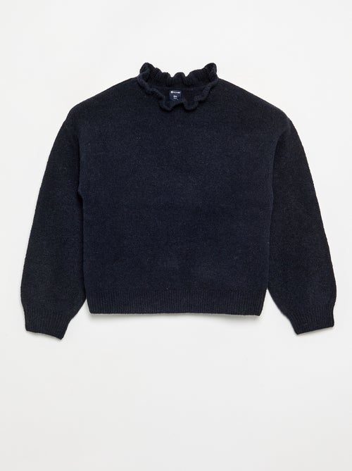 Pull avec col montant ondulé - Kiabi