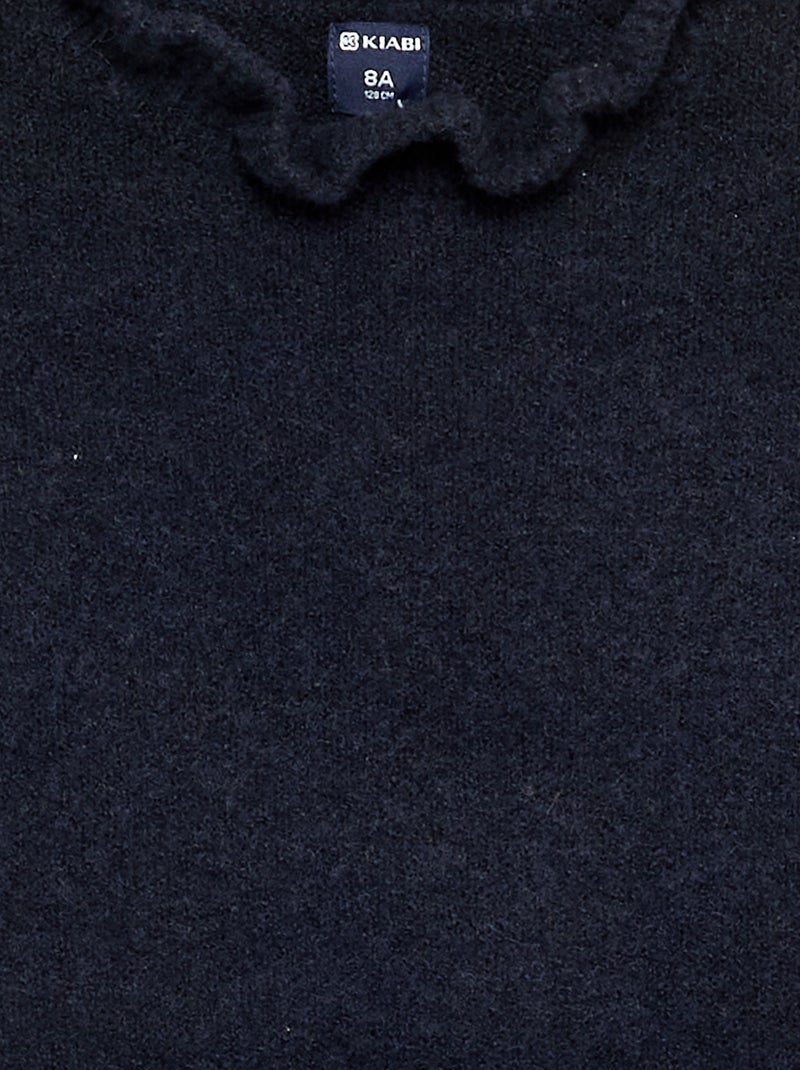 Pull avec col montant ondulé Bleu - Kiabi