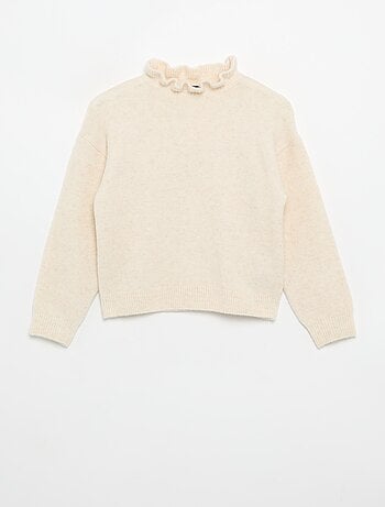 Pull avec col montant ondulé