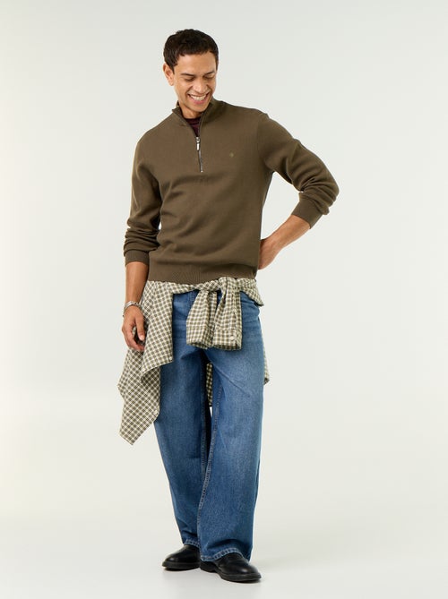 Pull avec col montant zippé - Kiabi