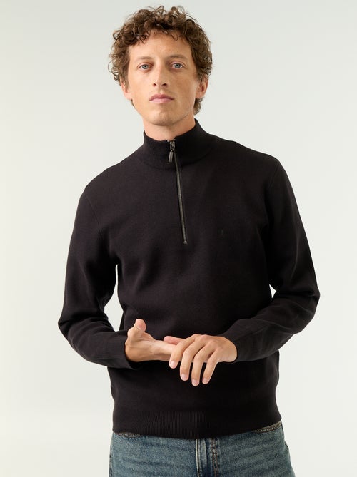 Pull avec col montant zippé - Kiabi
