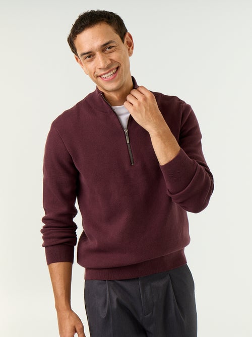 Pull avec col montant zippé - Kiabi Pull avec col montant zippé - Kiabi