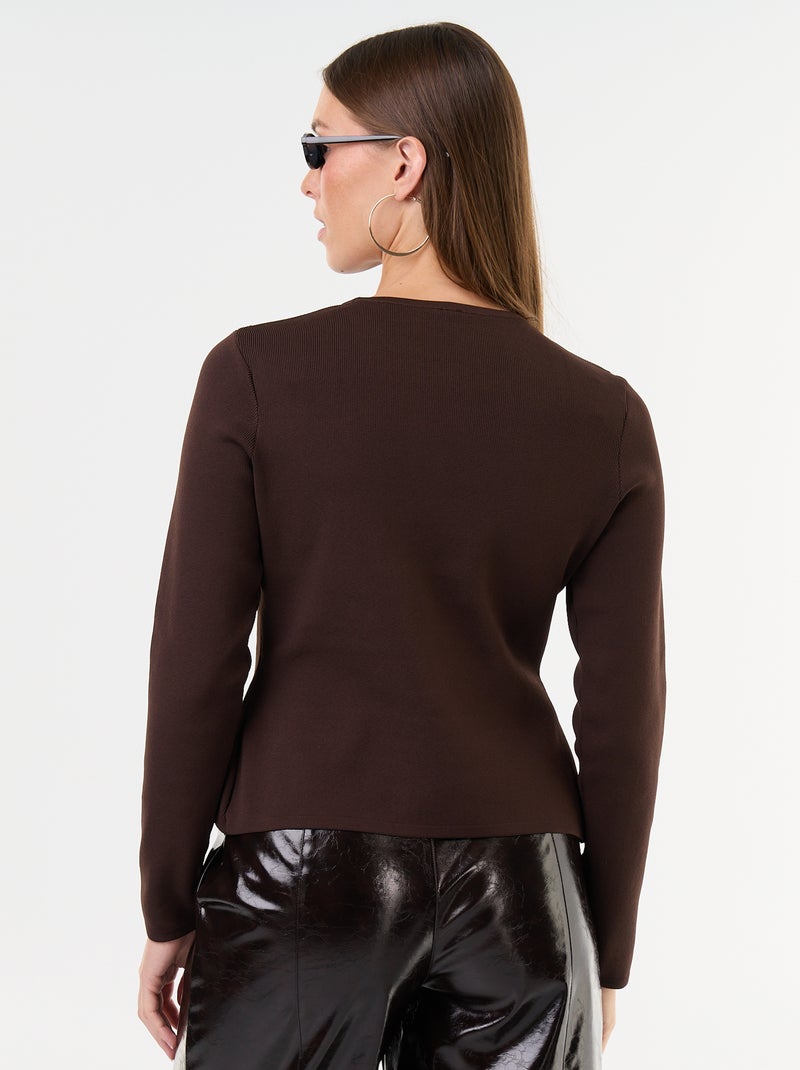 Pull avec détails mandarins Marron - Kiabi