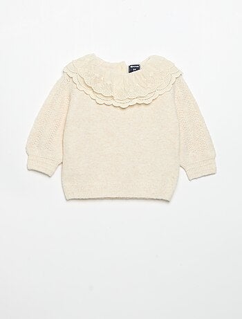 Pull avec double col fantaisie