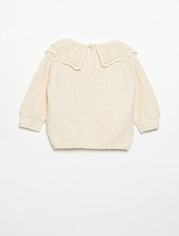 Pull avec double col fantaisie