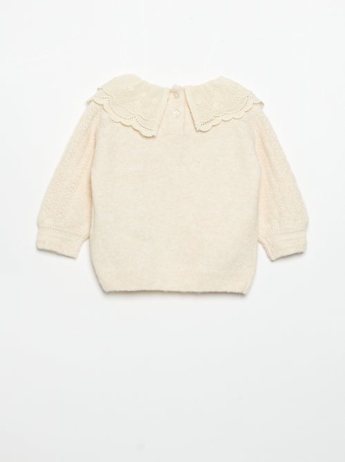 Pull avec double col fantaisie - Kiabi