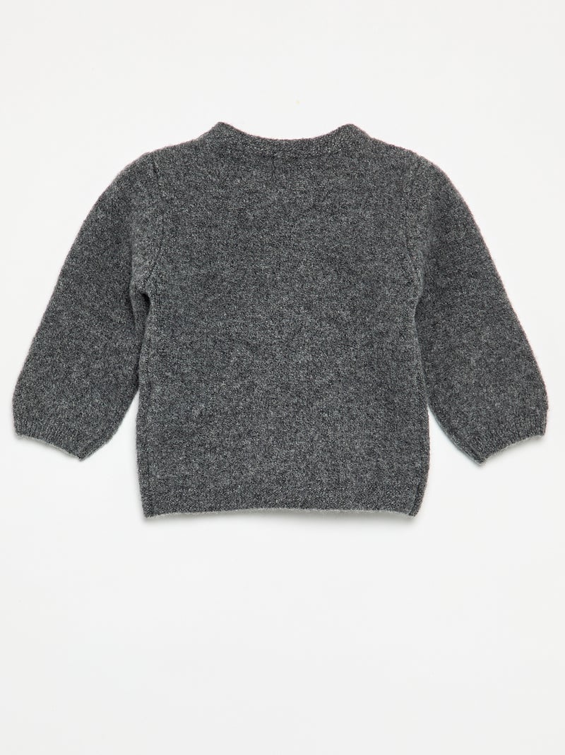 Pull avec grand nœud en dentelle Gris - Kiabi