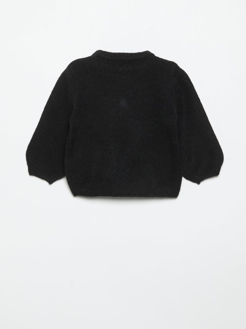 Pull avec grand nœud fantaisie Noir - Kiabi
