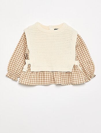 Pull avec manches en voile de coton