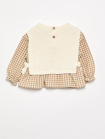 Pull avec manches en voile de coton