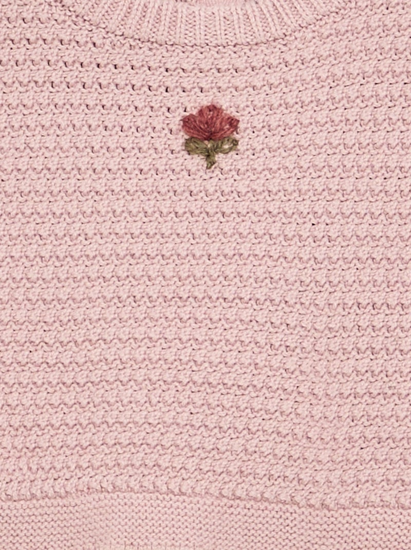 Pull avec manches en voile de coton Violet - Kiabi