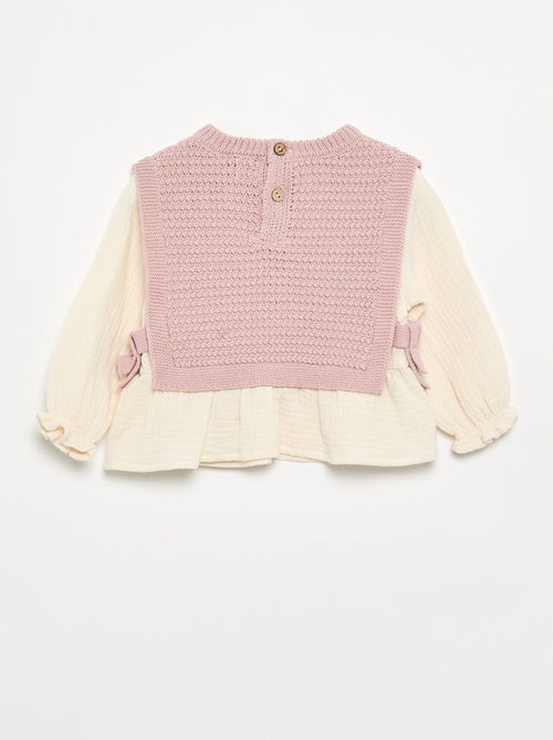 Pull avec manches en voile de coton - Kiabi Pull avec manches en voile de coton - Kiabi