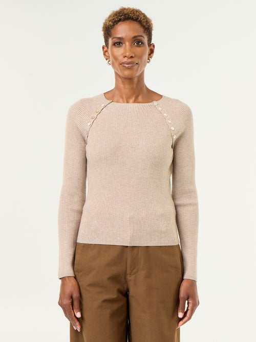 Pull avec manches raglan boutonnées - Kiabi Pull avec manches raglan boutonnées - Kiabi