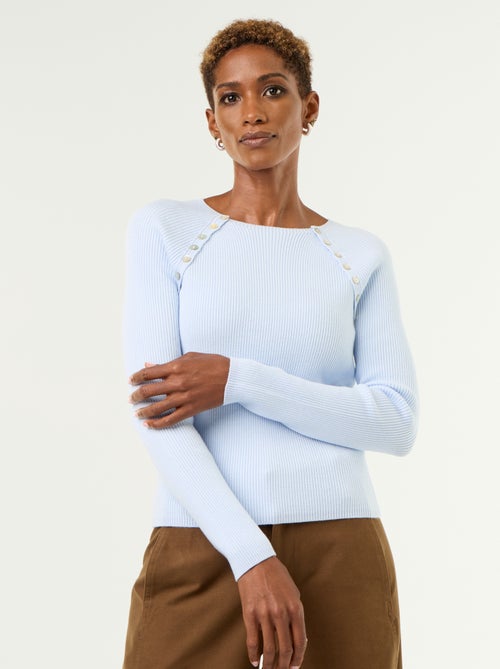 Pull avec manches raglan boutonnées - Kiabi Pull avec manches raglan boutonnées - Kiabi