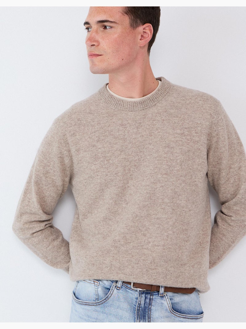 Pull avec mélange de laine, mo fashion Beige - Kiabi
