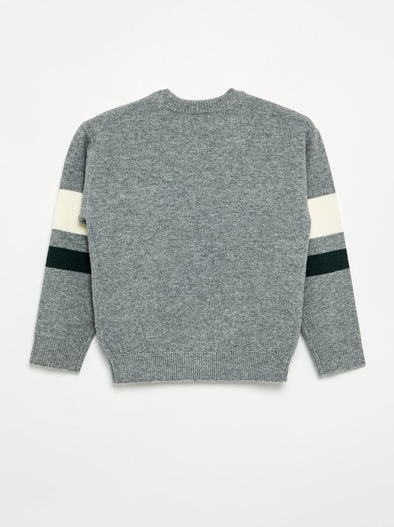 Pull avec message Gris - Kiabi
