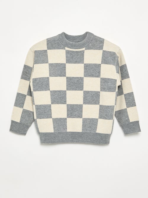 Pull avec motif à damiers - Kiabi Pull avec motif à damiers - Kiabi