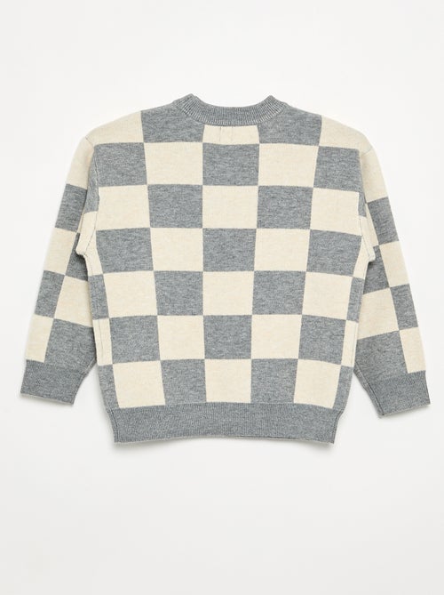 Pull avec motif à damiers - Kiabi Pull avec motif à damiers - Kiabi