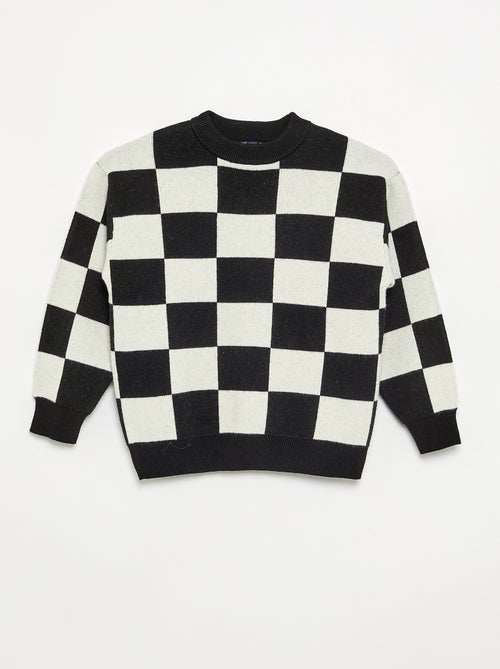 Pull avec motif à damiers - Kiabi Pull avec motif à damiers - Kiabi