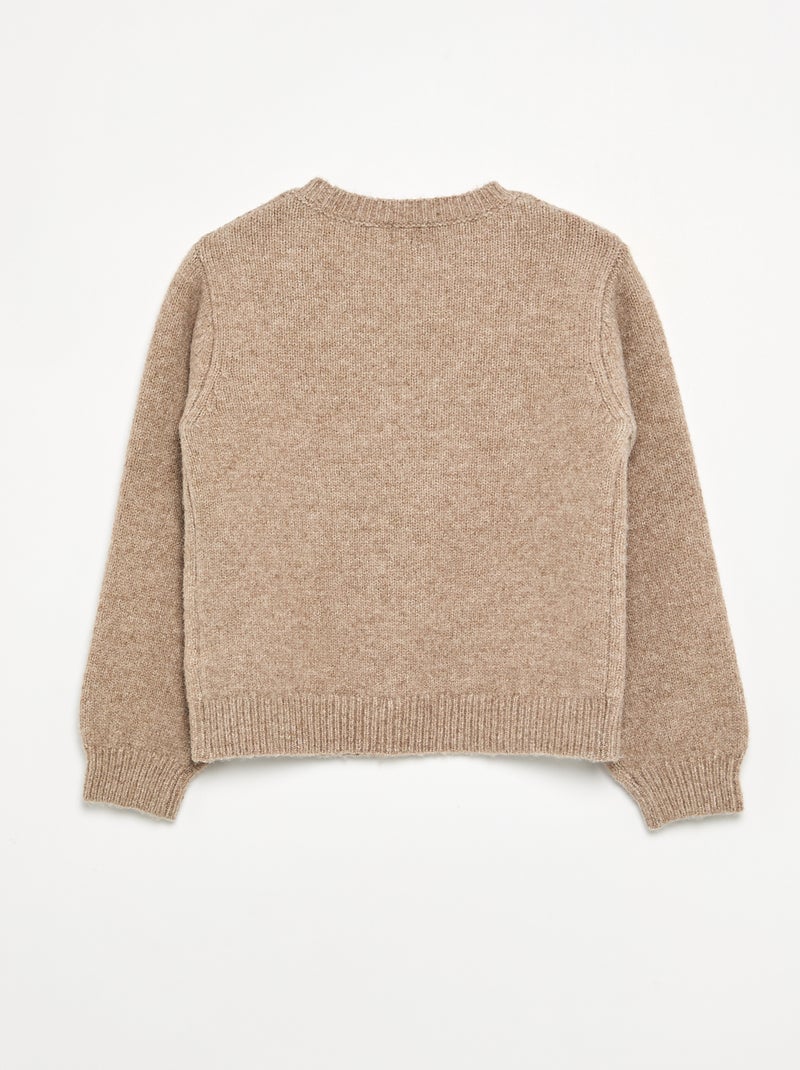 Pull avec nœuds en corde Beige - Kiabi