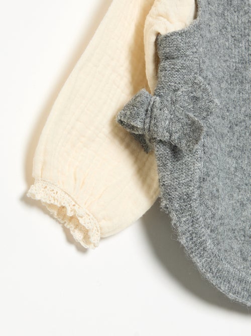 Pull avec nœuds et manches en voile de coton - Kiabi Pull avec nœuds et manches en voile de coton - Kiabi