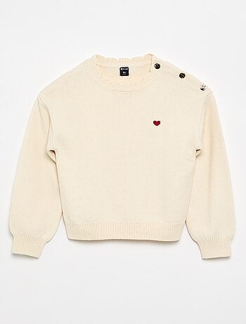 Pull avec ouverture boutonnée épaule