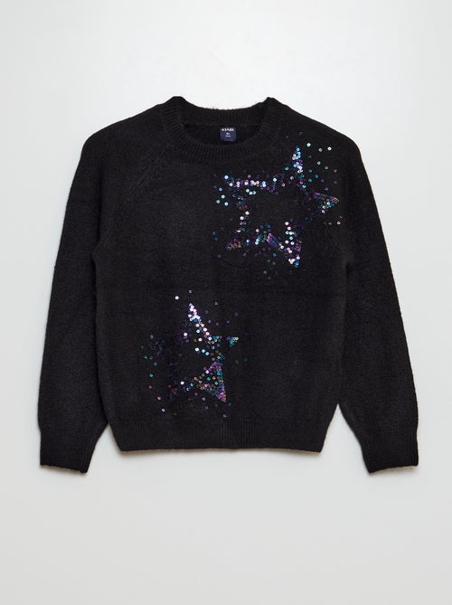 Pull avec sequins fantaisies - Kiabi