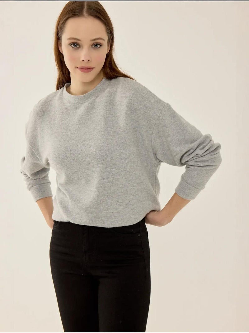 Pull basique coupe décontractée hiccup Gris - Kiabi