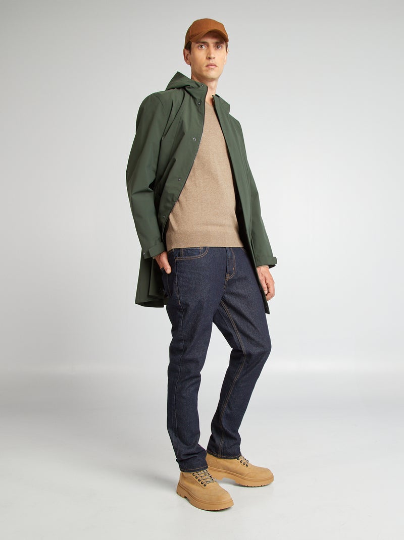 Pull basique en maille unie Beige - Kiabi