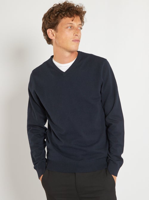 Pull basique en maille unie - Kiabi
