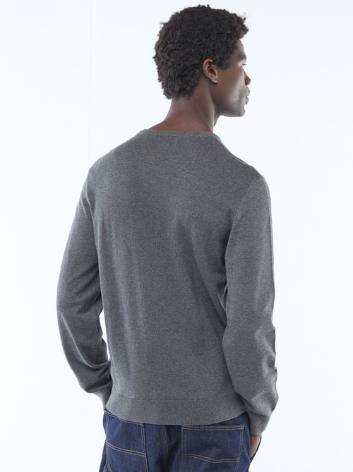 Pull basique en maille unie - Kiabi