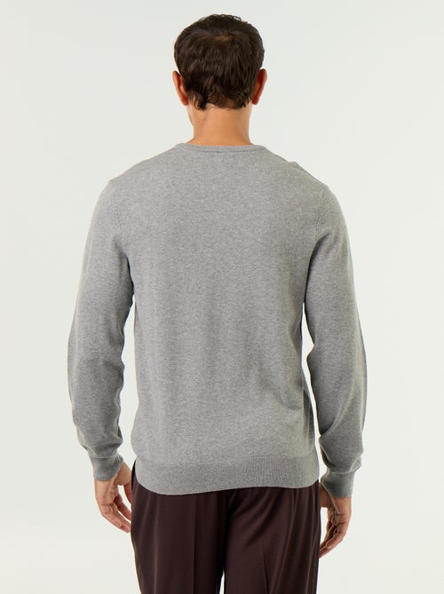 Pull basique en maille unie - Kiabi