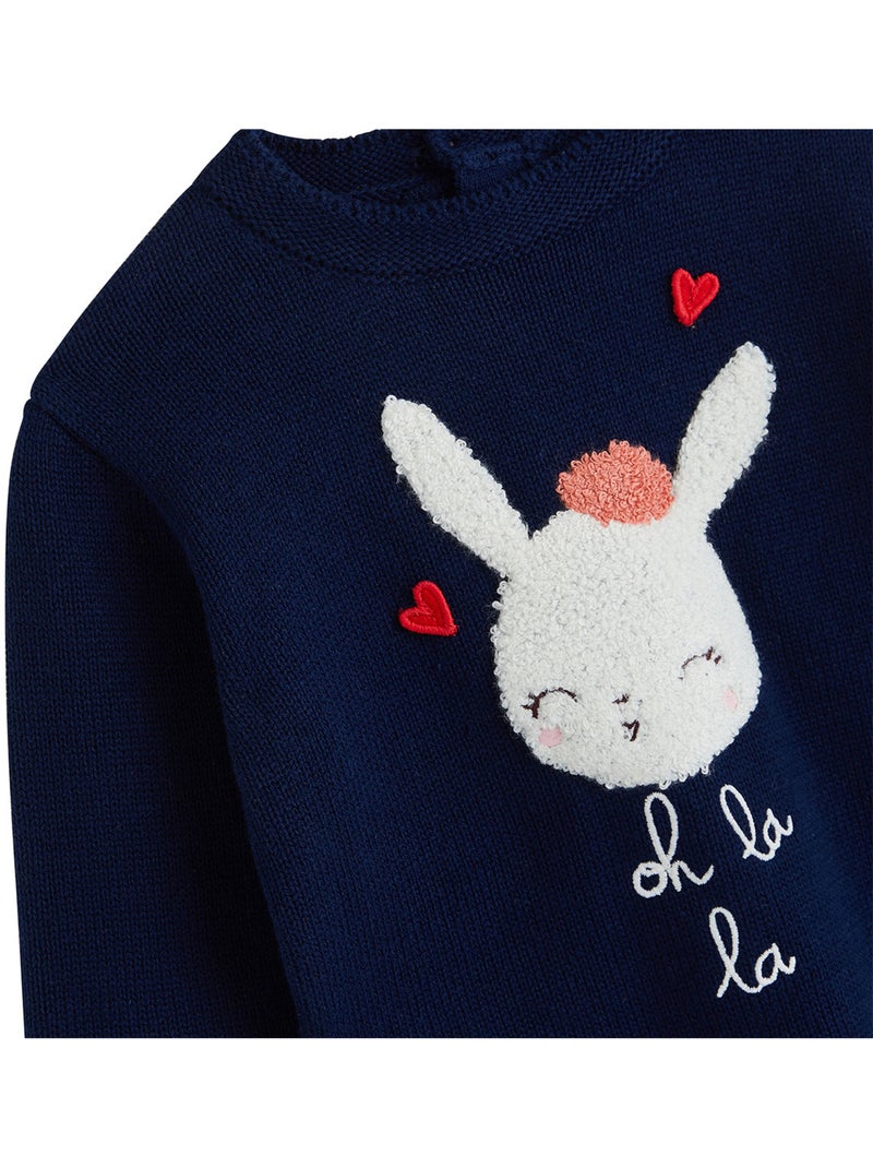 Pull bébé en tricot aimée Bleu - Kiabi
