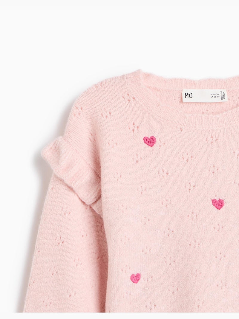Pull brodé, mo fashion Rose - Kiabi