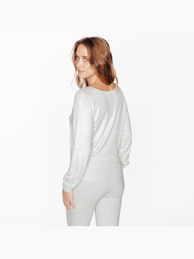 Pull cache-coeur ida - rougegorge lingerie Gris clair - Kiabi