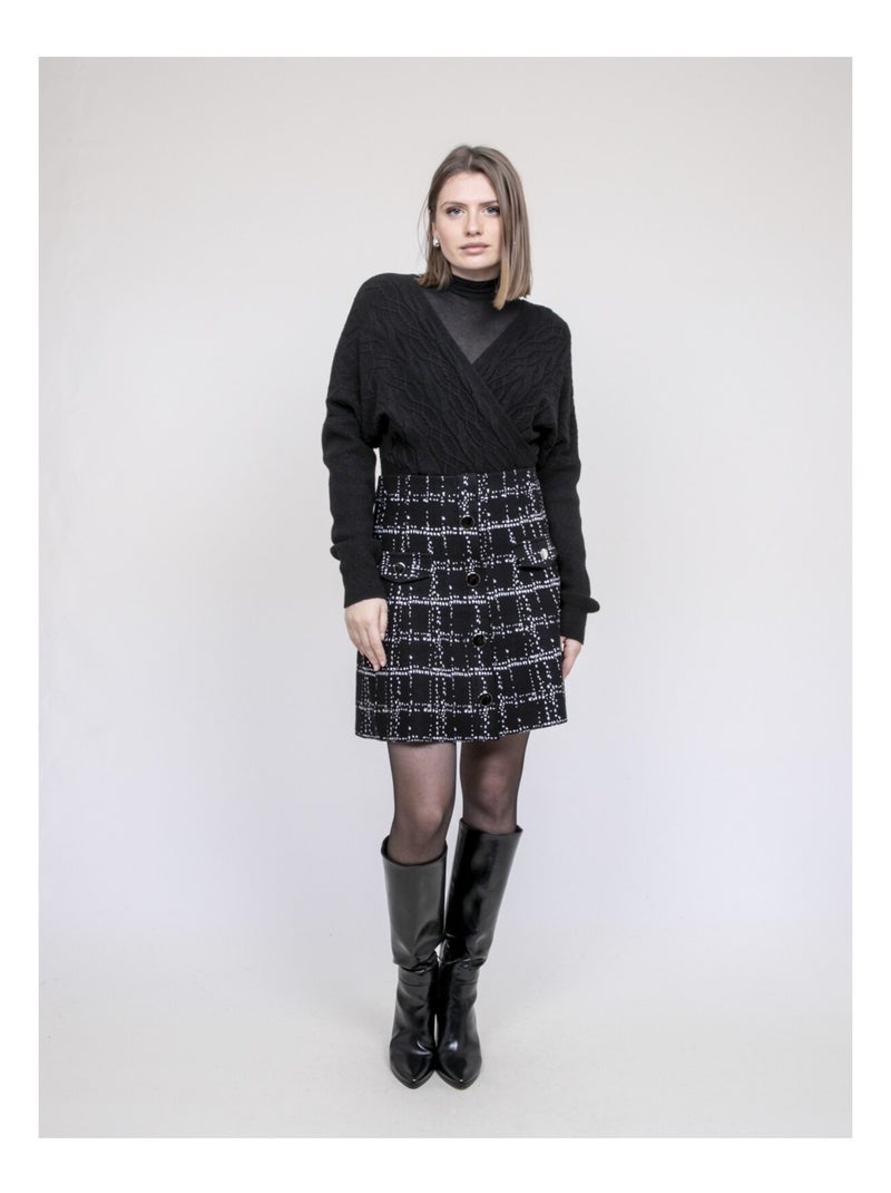 Pull cache coeur kebira Noir - Kiabi