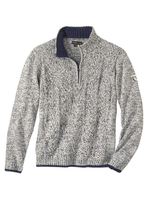 Pull Camioneur à Torsades Col Zippé   - ATLAS FOR MEN - Kiabi