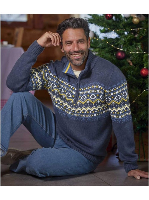 Pull camionneur tricot jacquard   - atlas for men - Kiabi