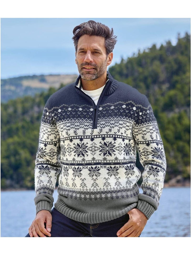 Pull Camionneur Tricot Jacquard?  - ATLAS FOR MEN Bleu - Kiabi