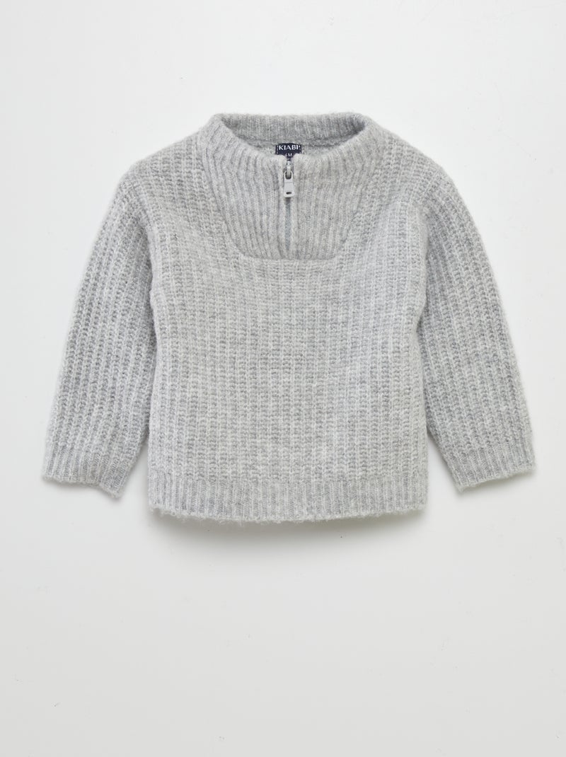 Pull camionneur zippé Gris - Kiabi