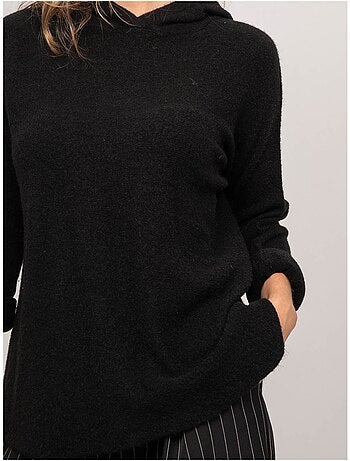 Pull capuche maille douce mélangée à l'alpaga kattem