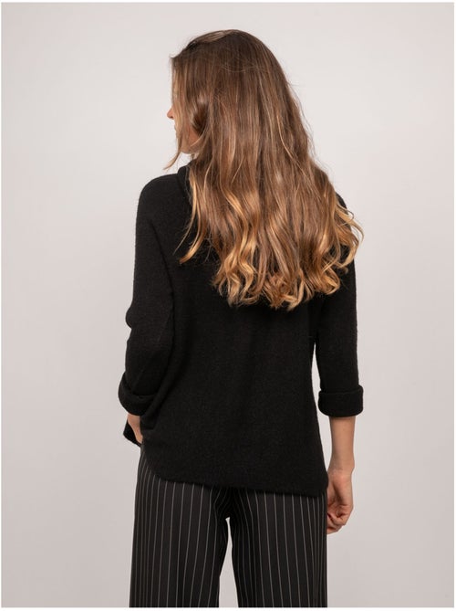 Pull capuche maille douce mélangée à l'alpaga kattem - Kiabi