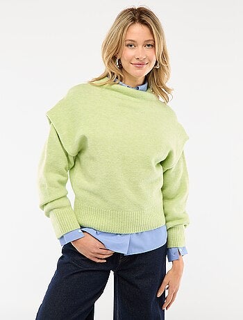 Pull chaud à col montant